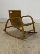 A mid century Scandinavian bentwood childs rocking chair, H42cm