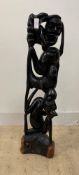 An African Makondi carving in solid ebony, carved by Tanzanian artist and purchased in Dar es Salaam