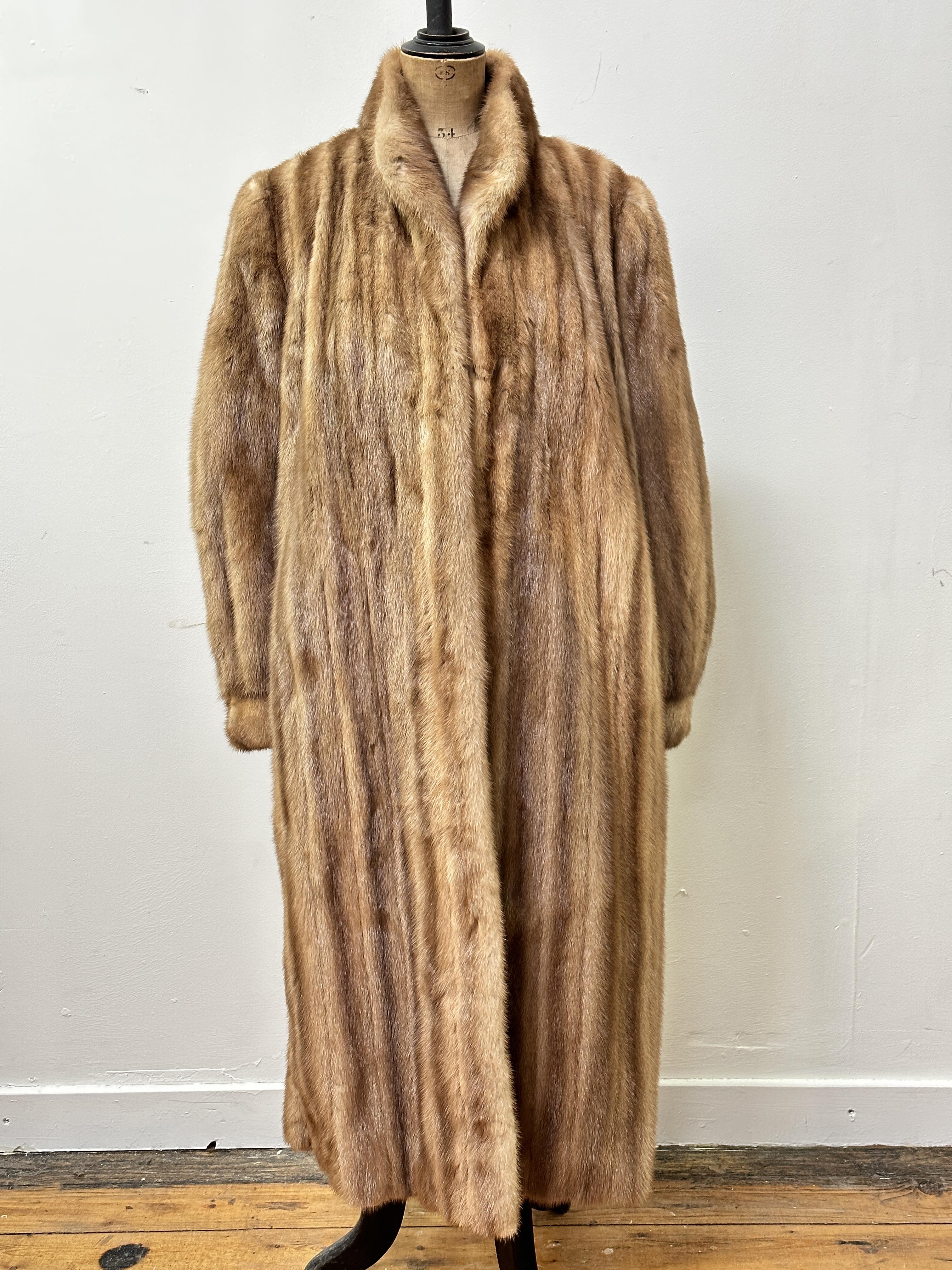 A Revillon of Paris, London and New York, lady's full length ranch mink fur coat with nero style