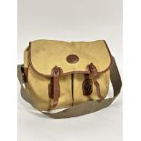 J Barbour & Sons canvas leather trim fisherman's bag with waterproof interior removable lining