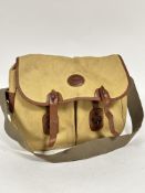 J Barbour & Sons canvas leather trim fisherman's bag with waterproof interior removable lining