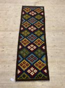 A Maimana kilim runner of geometric design, 200cm x 67cm