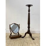 An Edwardian mahogany vanity mirror with two drawers to base, (W44cm) together with an early 20th