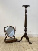 An Edwardian mahogany vanity mirror with two drawers to base, (W44cm) together with an early 20th