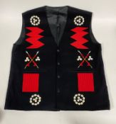 A vintage traditional Sumi Nagaland hand woven waistcoat of Tribal interest, with slit pockets,