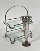 A 1930s Epns two tier cake stand with loop handle to top complete with original glass plates, (h: