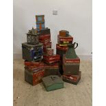 A collection of vintage confectionary tins to include; Middlemass biscuit tins; Huntley and Palmers;