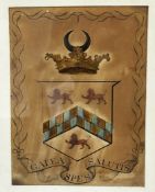 Amorial Bearings of the Hodges of Dublin, Motto Galea Seps Salutis, gilt glazed mounted frame,
