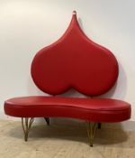 Nicoletta Manzoni for Domusnova, a contemporary Italian sofa, upholstered in faux red leather,