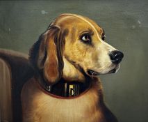 19thc School, Portrait of Sir Edwin Landseer's St Bernard, oil on canvas, signed and inscribed verso