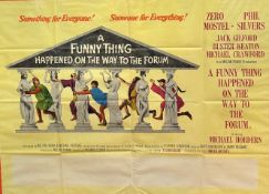 An Original film poster for a Funny Thing Happened on the Way to Forum, released in 1966 by