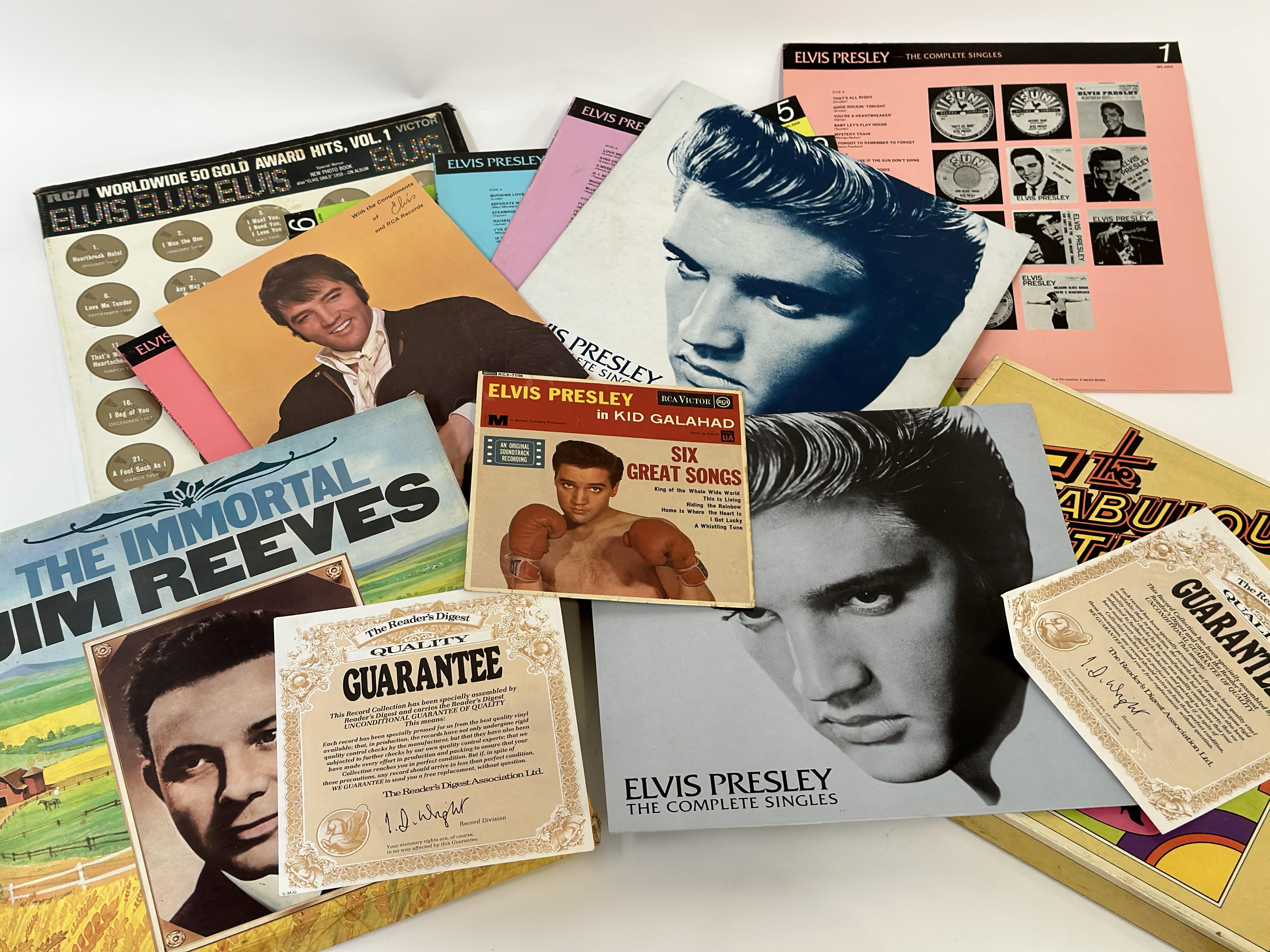 A collection of various records comprising - Worldwide 50 Gold Award Hits, Vol 1 - Elvis Presley,