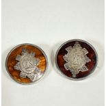 Black Watch: a pair of silver and tortoiseshell sweetheart brooches, London marks