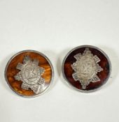 Black Watch: a pair of silver and tortoiseshell sweetheart brooches, London marks