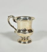 A William IV London silver christening cup with chased C scroll handle to side, of baluster form,