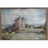 Scottish School, Borthwick Castle, watercolour, unsigned, painted glazed mounted frame, (25cm x 35cm