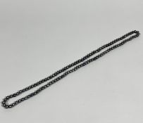 A black cultured pearl single strand necklace (L: 43cm) (Pearls approx d: 5cm)