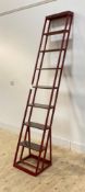 A vintage set of painted seven rung library steps H213cm