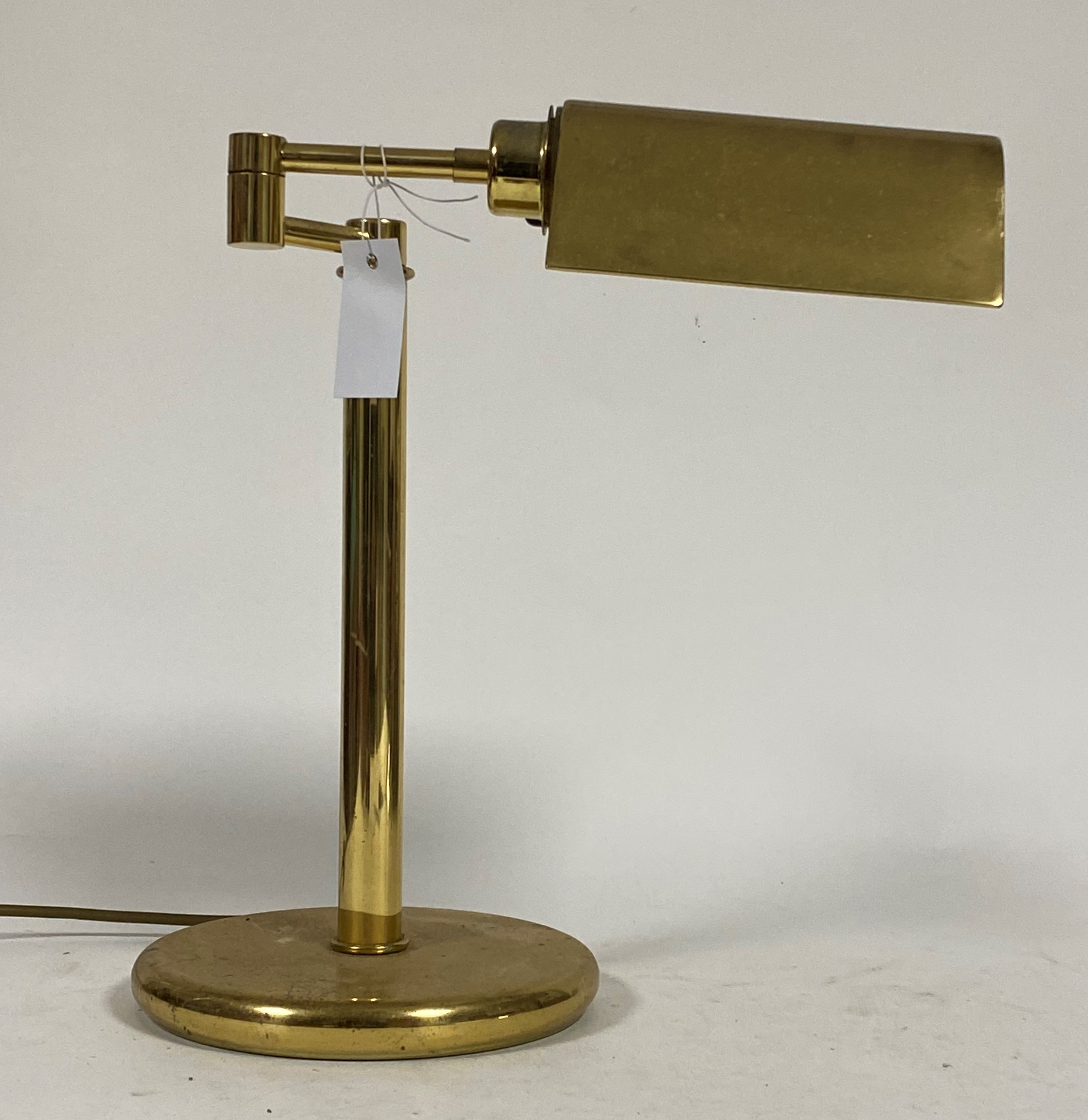 A late 20th century brass articulating desk lamp H44cm