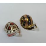 A limited edition Royal Crown Derby 'Garden Snail' paperweight (w- 13cm) and a Royal Crown Derby