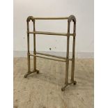 An early 20th century bleached walnut five rung towel rail, H80cm, W65cm, D28cm