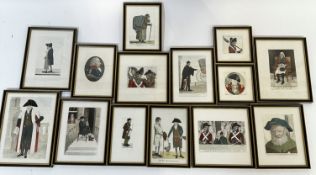 James K, a collection of fourteen James K caricature prints depicting notable 18thc Edinburgh and