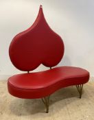 Nicoletta Manzoni for Domusnova, a contemporary Italian sofa, upholstered in faux red leather,