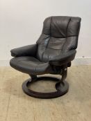 Ekornes, a Stressless leather upholstered reclining chair H104cm