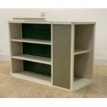 A 20th century white painted pine centre library bookcase, fitted with adjustable shelves all round,