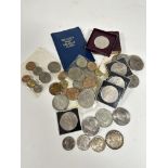 A collection of British pre-decimal coins and a set of Britain's first decimal coins, a George VI