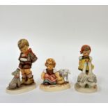 A group of three Hummel figures comprising "Goose Girl", "Not for you" (h- 14cm) and "Spring