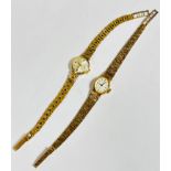 A lady's Rotary twenty one jewel, manual wind 9ct gold wristwatch with circular silvered dial,