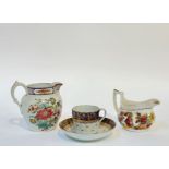 A mixed group including an early 19thc porcelain fluted coffee cans and saucers with central