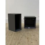 Two contemporary grey laminate wall pockets or open shelves (41cm x 20cm x 25cm, 30cm x 30cm x