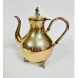 A Bogota 900 standard coffee pot in baluster form with loop handles to side raised on pierced cast C