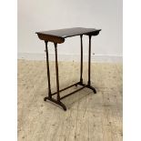 A Regency rosewood side table, with beaded edge over ring turned and sledge supports (formerly a