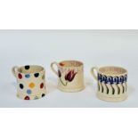 A group of three Emma Bridgewater small mugs - Bluebell, Tulips and Polka Dots.(h- 7cm) (marked