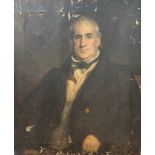 19thc Scottish School, Portrait of a Gentleman with Black Neck Tie and Coat, oil on canvas,