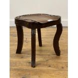 An late Victorian walnut stool of horseshoe form, H31cm