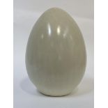 A large modern Chinese crackle-glazed ceramic egg, H40cm, W28cm