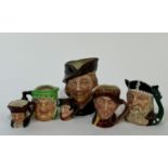 A group of ceramic Toby jugs comprising a Royal Doulton 'Robin Hood' jug (h- 9cm) (marked verso),