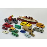 A collection of model cars comprising a Bedford Duple green Luxury Coach by Lesney Matchbox series