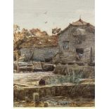 Charles James Lewis, (English, 1830 - 1892), Hurley Mill by a River, watercolour, signed bottom