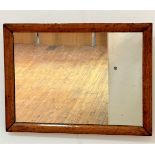 A Victorian walnut rectangular mirror with moulded frame, (46cm x 61cm)