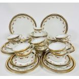 A Royal Albert thirty nine piece tea set including two cake plates, (d: 23cm), twelve side