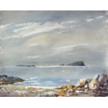 H B, Light on the Shore after Shower Isle of Seil Scotland, watercolour, signed with initials, paper