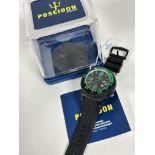 A gentleman's Poseidon by Kienzle diver's style wristwatch with rubberized stainless steel mounted