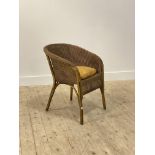 A Vintage gilt painted Lloyd loom basket work tub chair H73cm