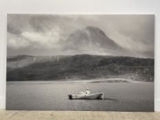 Glyn Satterley (British contemporary) 'Fionn Loch, Suilven' large monochromatic photographic print