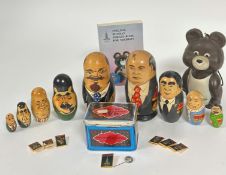 Olympic Memorabilia: a collection of Russian 1980 Olympic Games memorabilia including a plastic